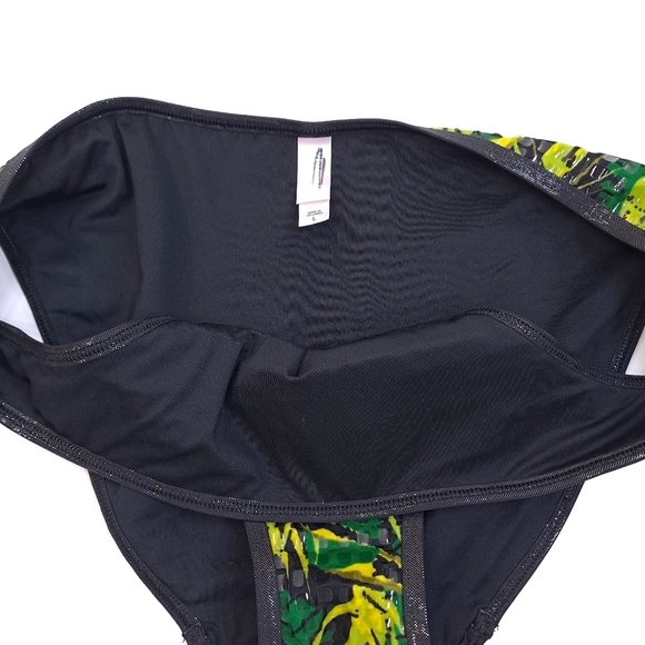 Victoria's Secret Very Sexy Swim Bikini Bottoms Tropical Palms Green Black Large - Picture 5 of 8